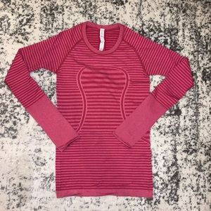 Lululemon Stripe Long Sleeve Swiftly Top